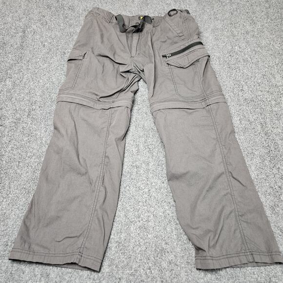 BC Clothing Convertible Pants Large (34x30) Gray Zip Off Shorts Outdoor Hiking